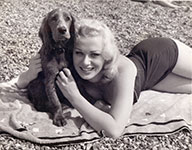 Sabrina and puppy on Southsea beach
