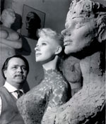 Sabrina with statue by Assen Peikov Rome 1958