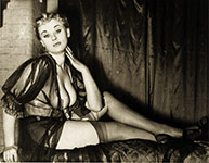 Sabrina in nylons and little else