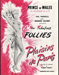 Sabrina in the Pleasures of Paris London programme 1957