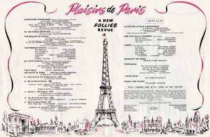 Sabrina in the Pleasures of Paris London programme 1957
