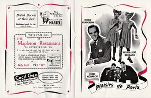 Sabrina in the Pleasures of Paris London programme 1957