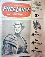 Sabrina on the cover of Freeland, NZ, 1959
