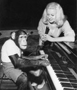 Sabrina and Chimp at Billy Smart circus 1963