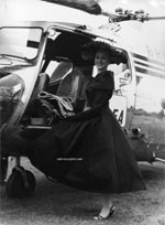 Sabrina boarding helicopter 1958