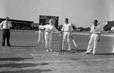 Sabrina with cricketers Australia, 18 Jan 1959