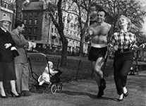 Sabrina running with Don Cornell.
