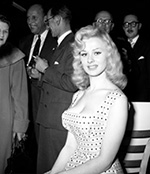 Sabrina at Peter Robinson's fashion store, 6 Feb 1957