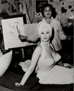 Sabrina and painter Novella in Rome 1958