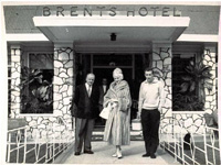 
Sabrina in NZ with manager Ray Bolwell and (left) Dick Spurdle