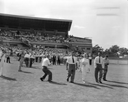 Sabrina with cricketers Australia, 18 Jan 1959