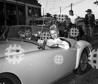 September 14, 1959. Brisbane, QLD. Sabrina arrives at Eagle Farm