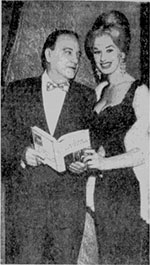 Sabrina and bandleader Vincent Lopez 1960
