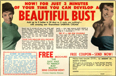 Sabrina Bust Improving Cream ad 1963