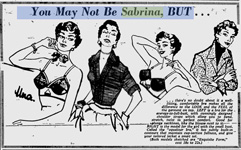 Bra ad using Sabrina''s name 1956
