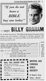 Billy Graham ad for bibles
