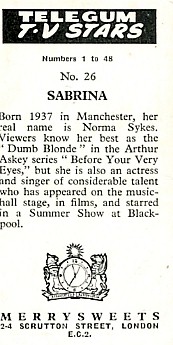 Sabrina Merrysweets card