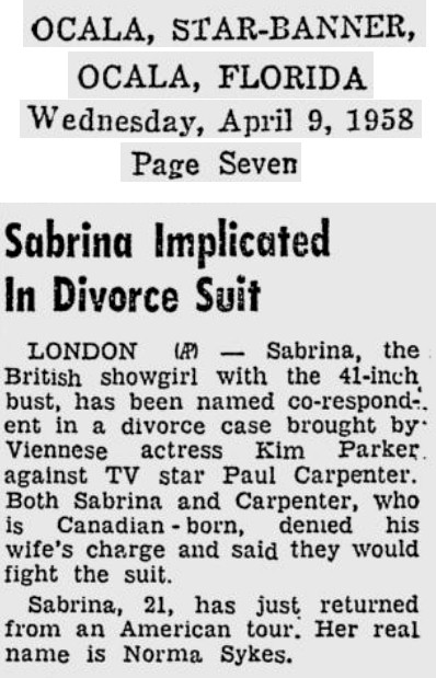 Sabrina divorce plea