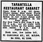 Ad for Sabrina's floorshow at a Melbourne restaurant, 29 December 1962